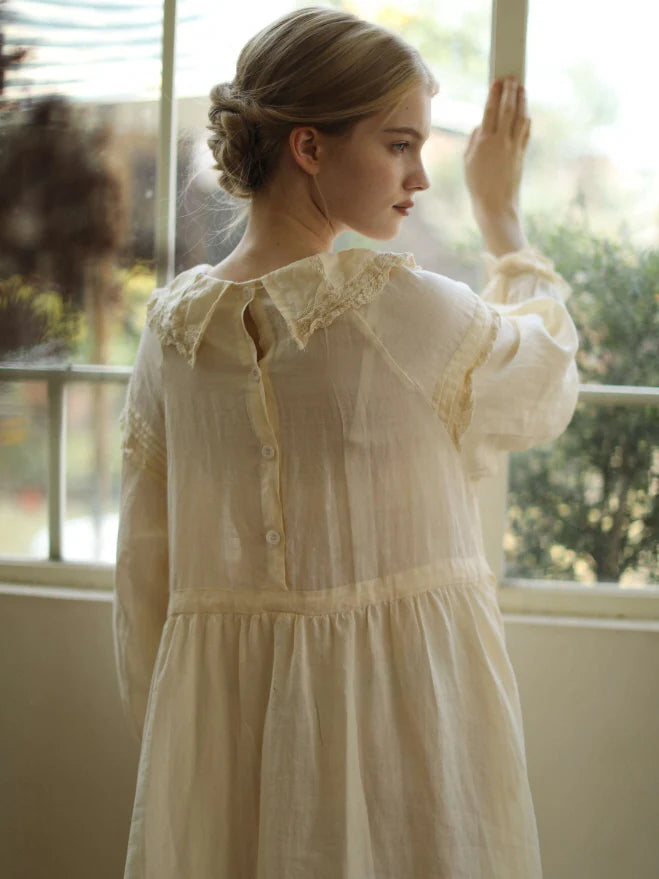 Mori Garden Embroidered Linen Dress