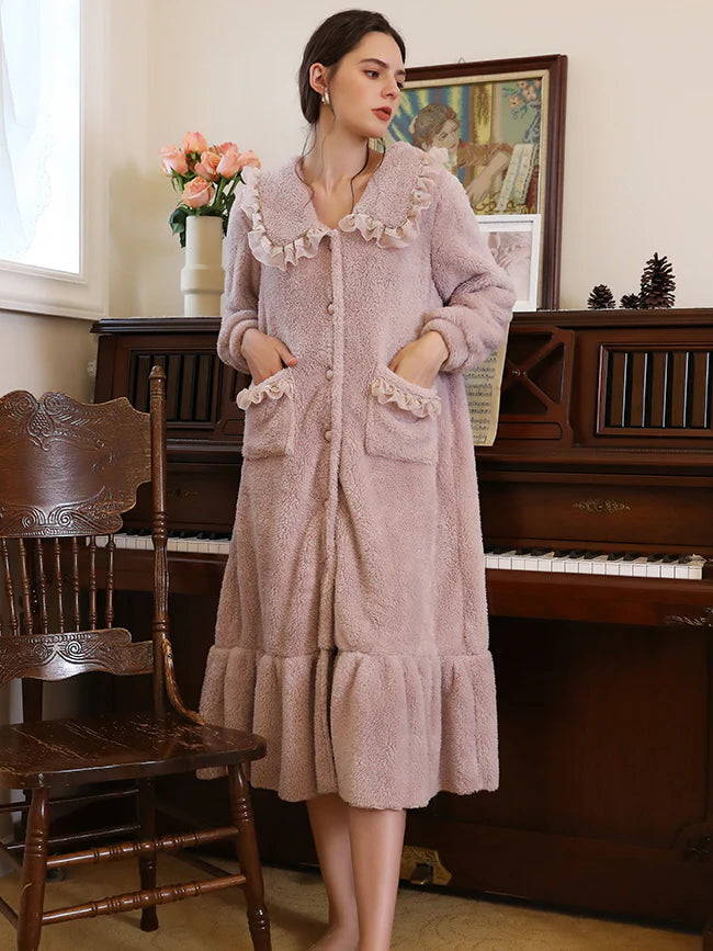 Lavender Ruffled Collar Dream Robe