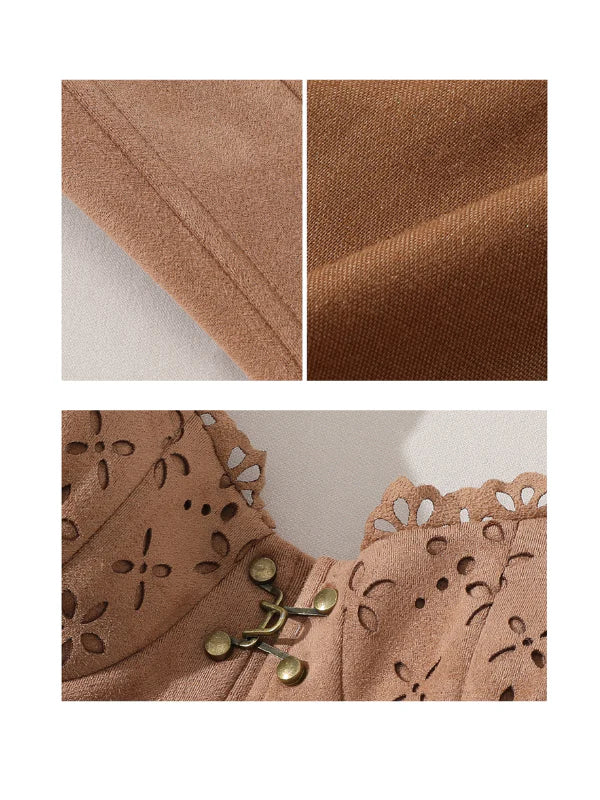 Wild Prairie Lace-Up Suede Corset & Skirt