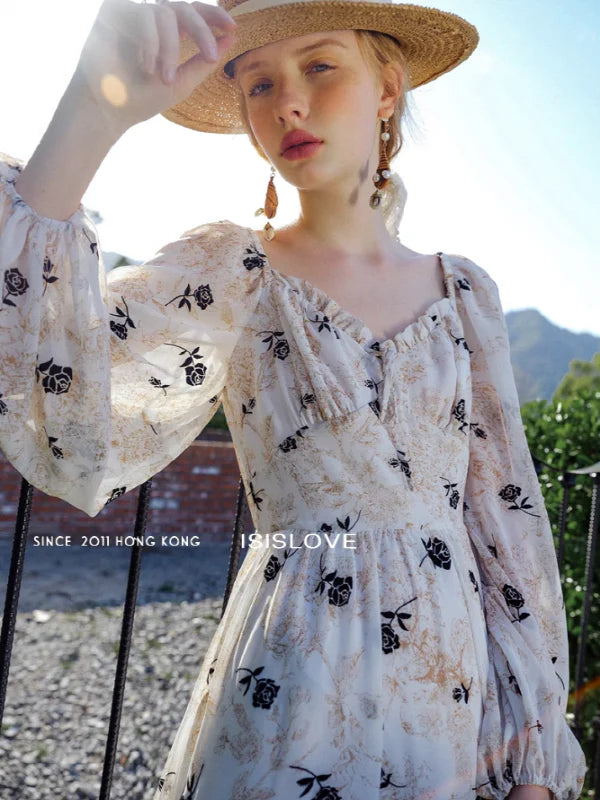Summer Garden Flower Print Dress