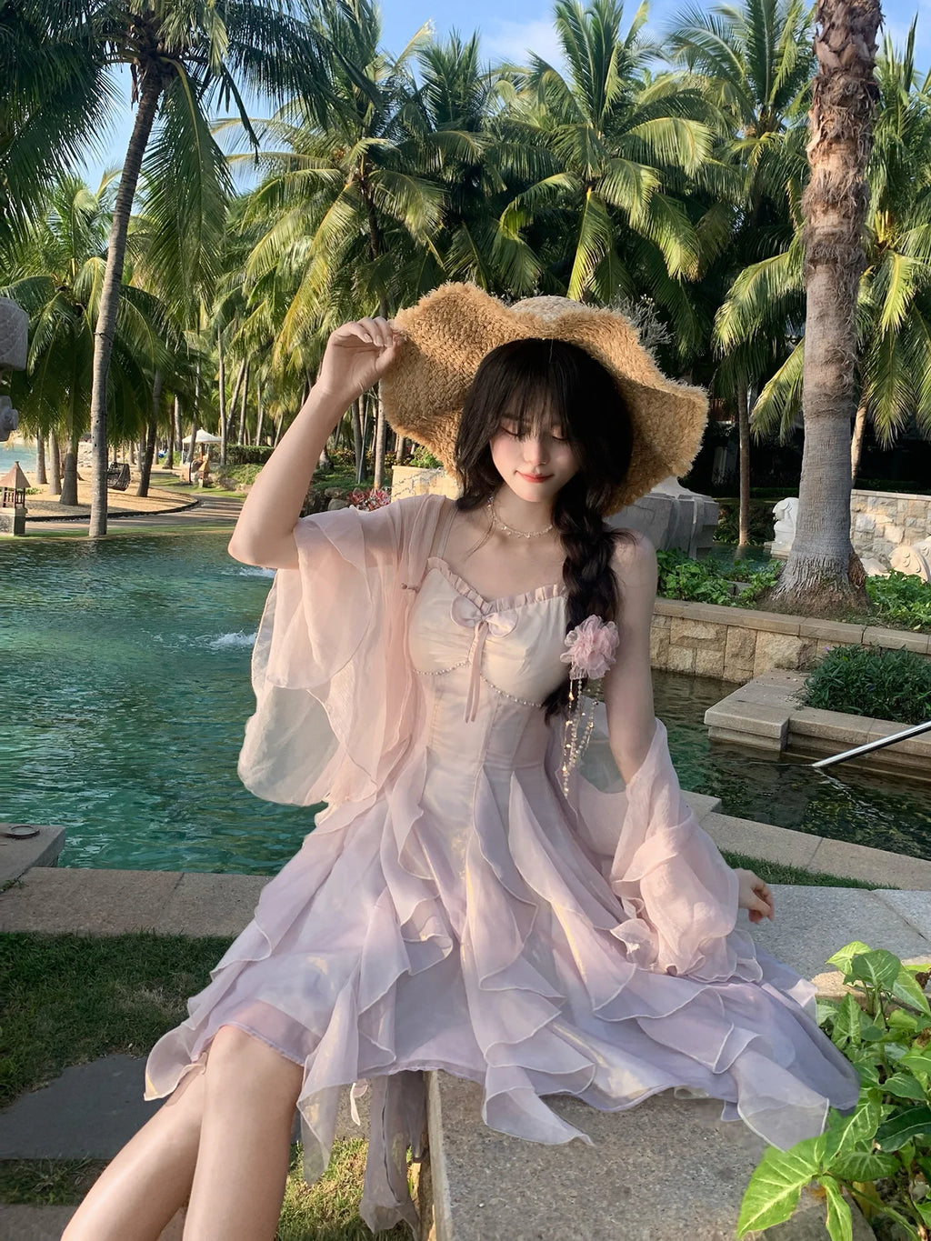 Enchanted Petal Ruffle Dress