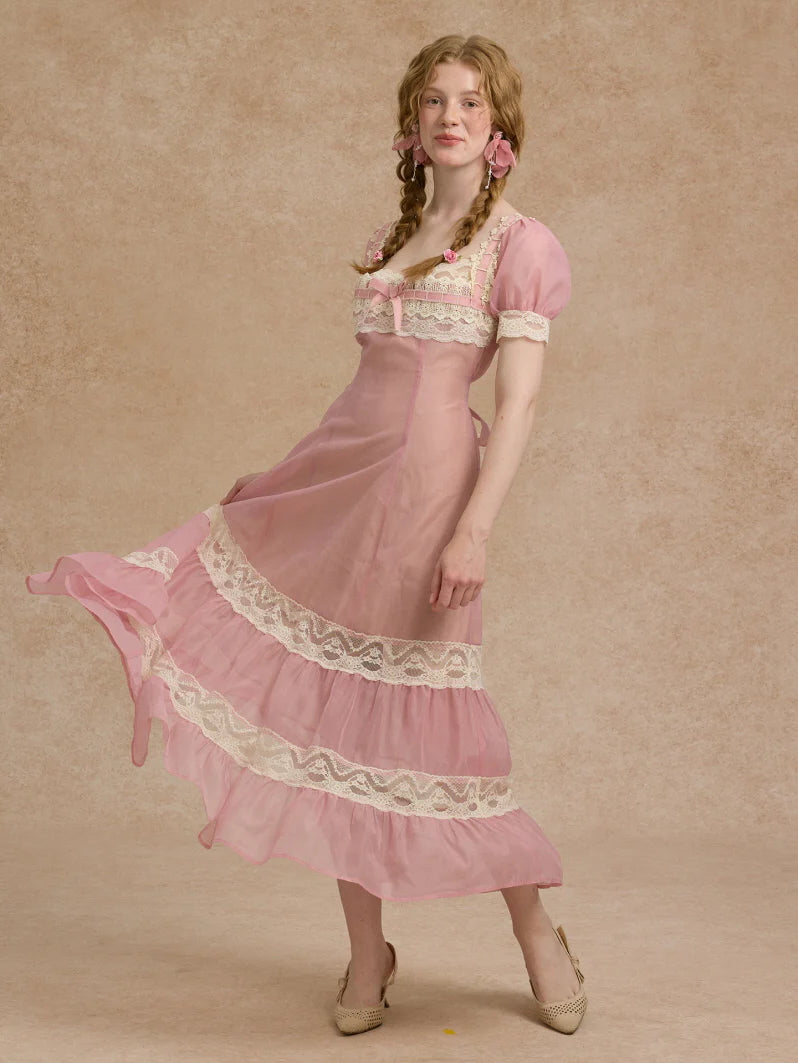 Blush Lace Ribbon Fairytale Dress