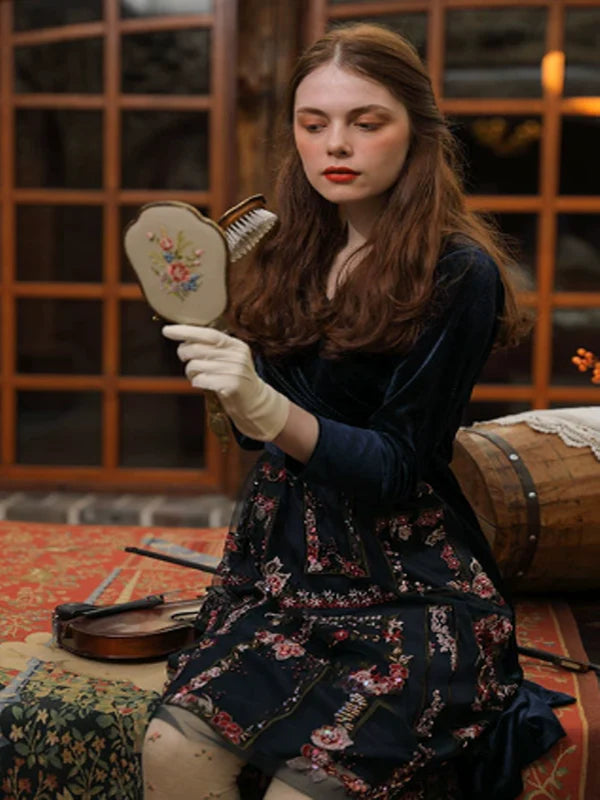 Velvety Symphony of Elegance Dress