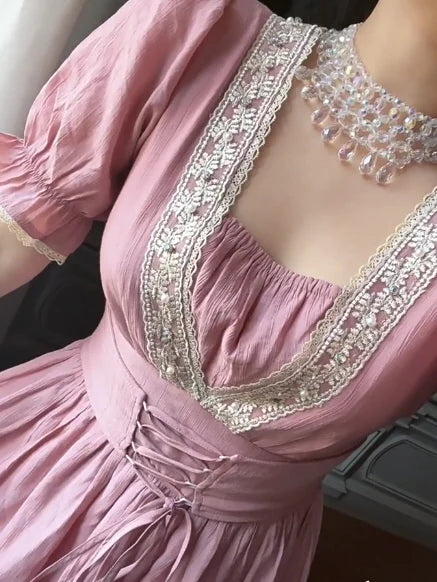 Victorian Rose Lace Corset Dress