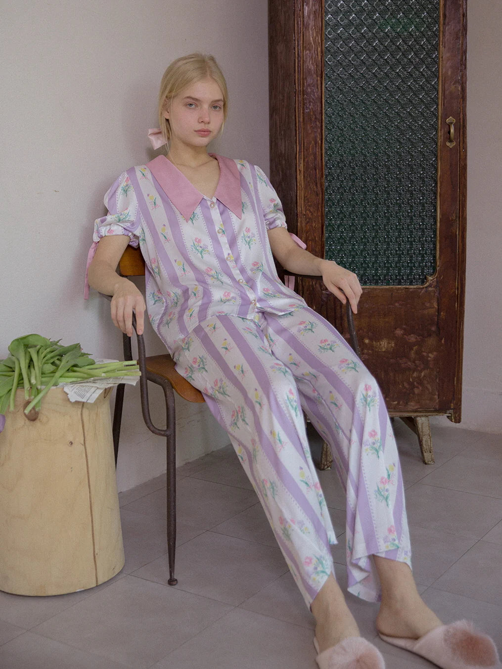 Whimsical Blossom Silk Pajama
