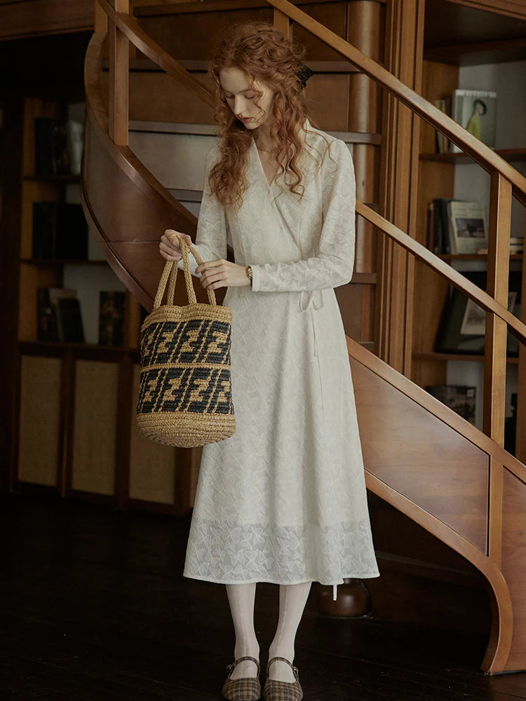 Whispering Petals Wrap Dress