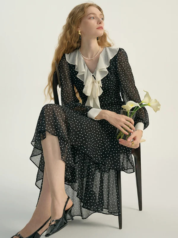 Stellar Romance French Polka Dress