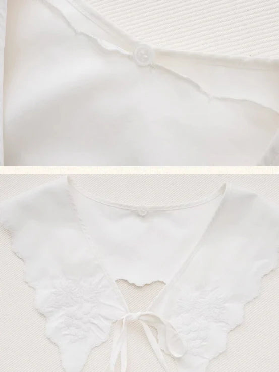 Emma's Romantic White Collar Blouse