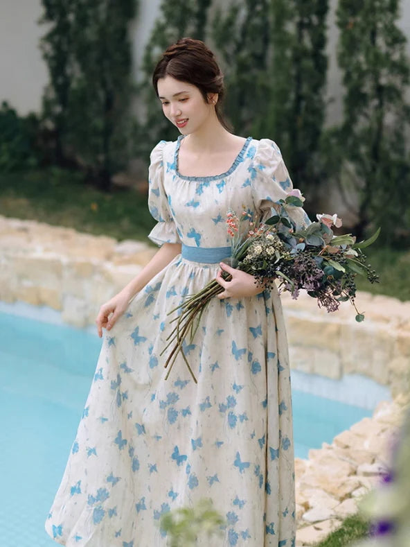 Blue Butterfly Garden Dress