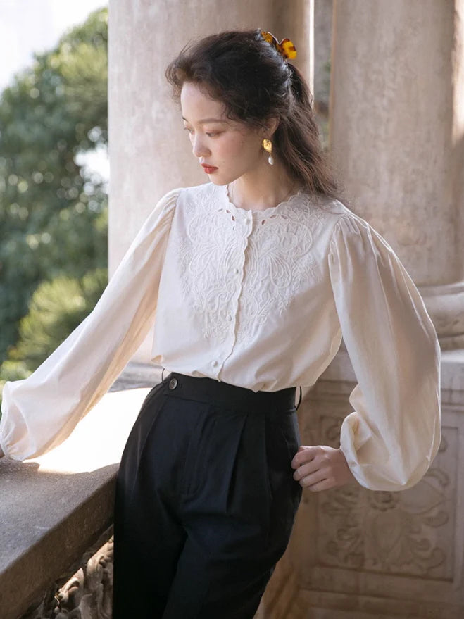 Vintage Embroidered Lace Blouse