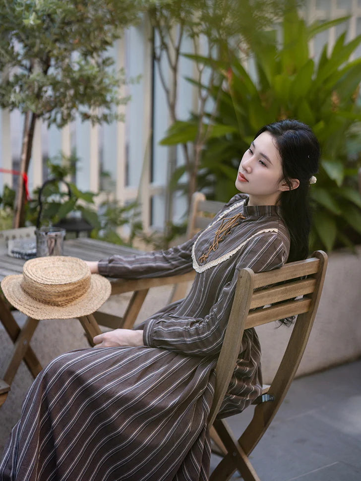 Charlotte's Breezy Brown Stripe Dress