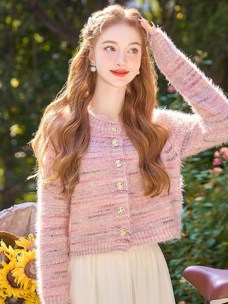 Cozy Dreamy Pink Knit Cardigan