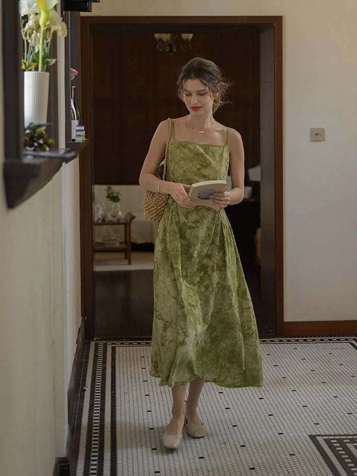 Olive Dream Linen Sundress