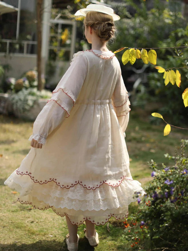 Embroidered Basket Hem Skirt