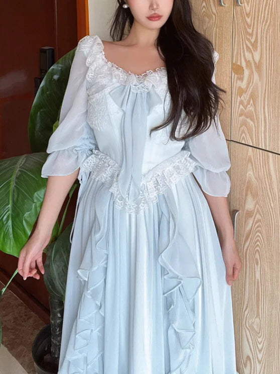 Fairytale Light Blue Princess Ruffle Dress