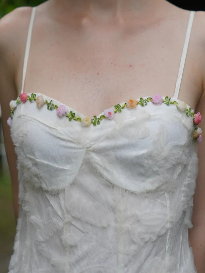 Garden Lace Bloom White Dress