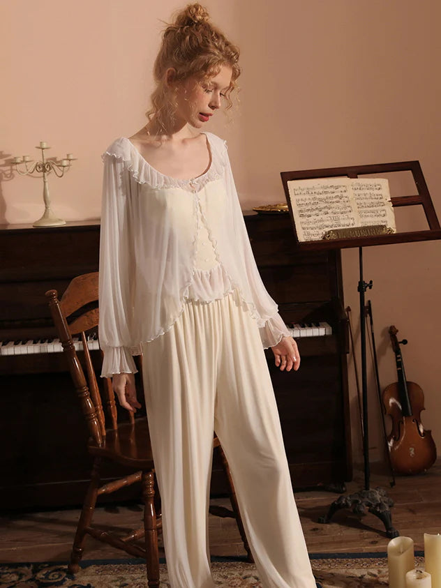 Dreamy Lace-Trim Fairy Pajamas Set