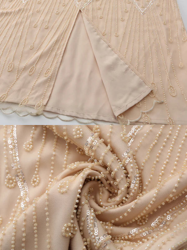 Golden Hour Sequin Mesh Slip Dress