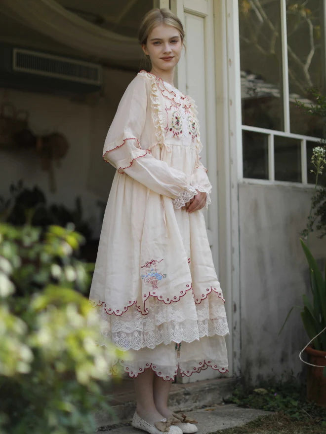 Ramie Embroidered Garden Dress