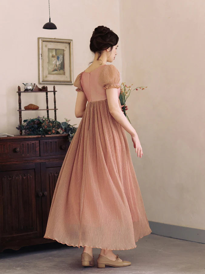 Whispering Rose Lace-Up Vintage Dress