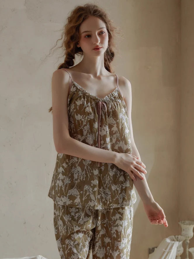 Vintage Floral Camisole Pajama Set