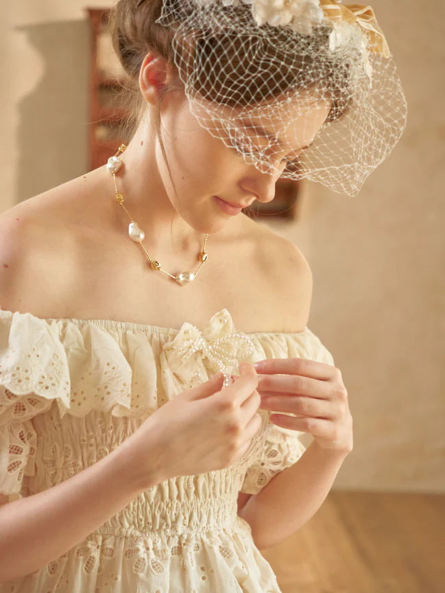 Ruffle Neckline Vintage Daisy Garden Dress