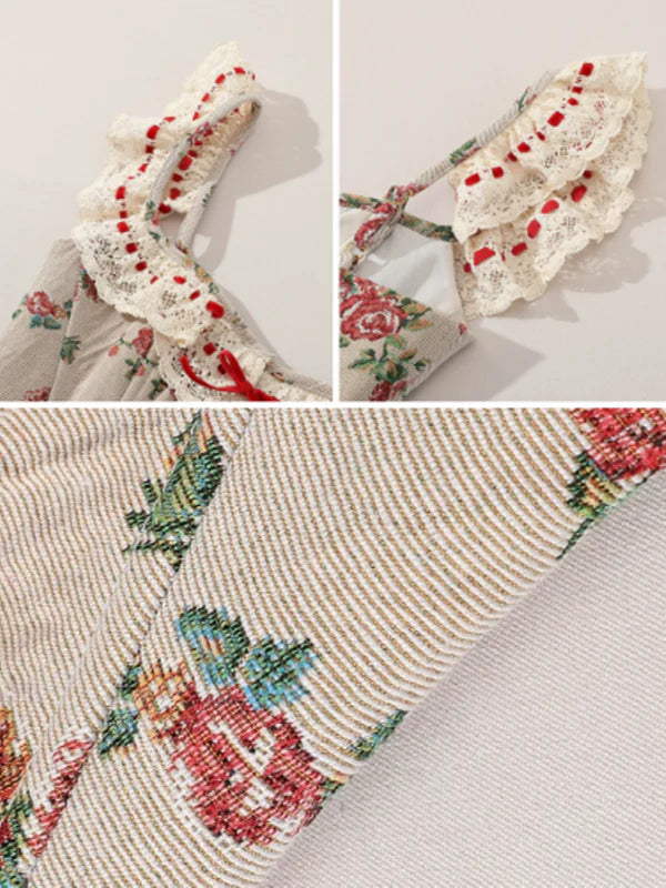 Classic Rose Lace Ribbon Corset