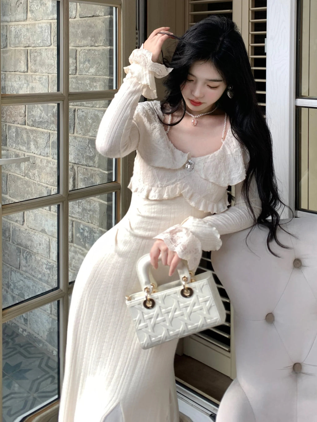 Princess Ruffle Lace Elegance Gown