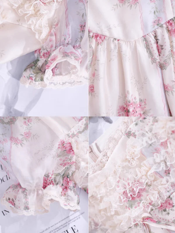 Floral Elegance Frill Dress