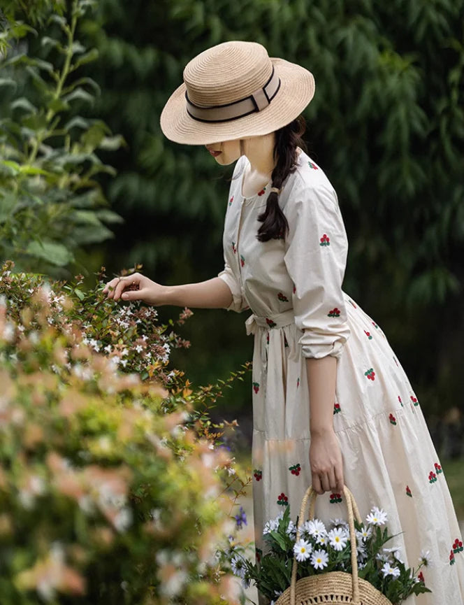 Springtime Serenade Embroidered Dress