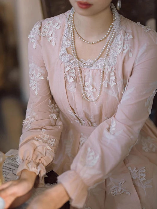 Sophia's Vintage Lace Pink Dress