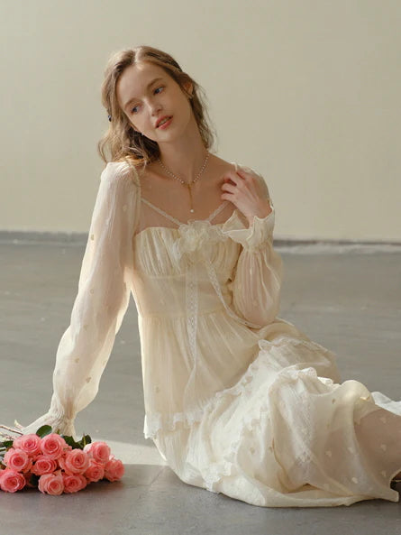 Lace Bloom Tiered Dress