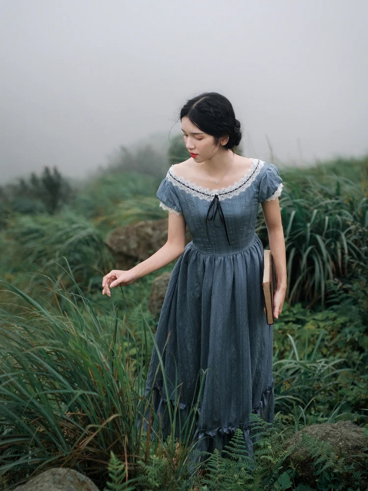 Clara's Retro Blue Elegance Dress