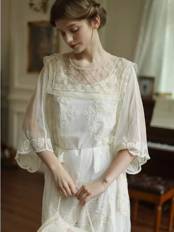 Whimsical Breeze Vintage Midi Dress