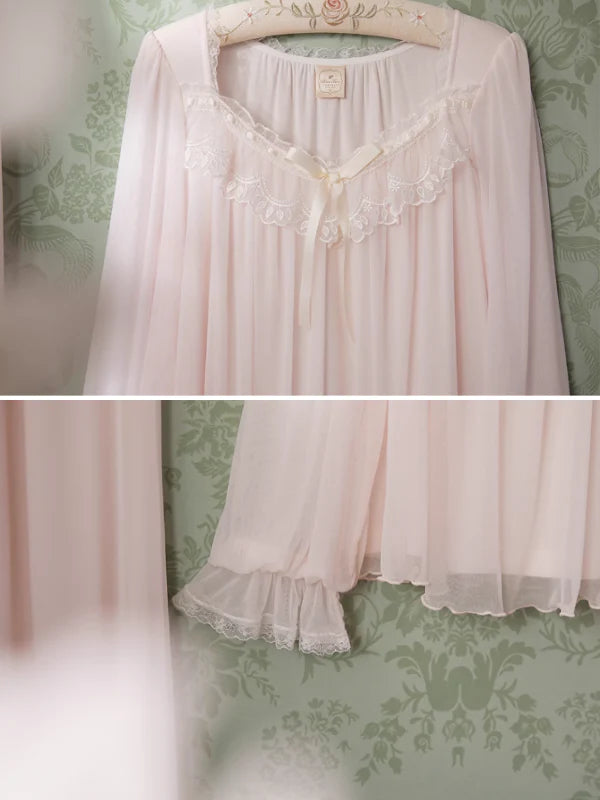 Ethereal Lace Lounge Pajama Set