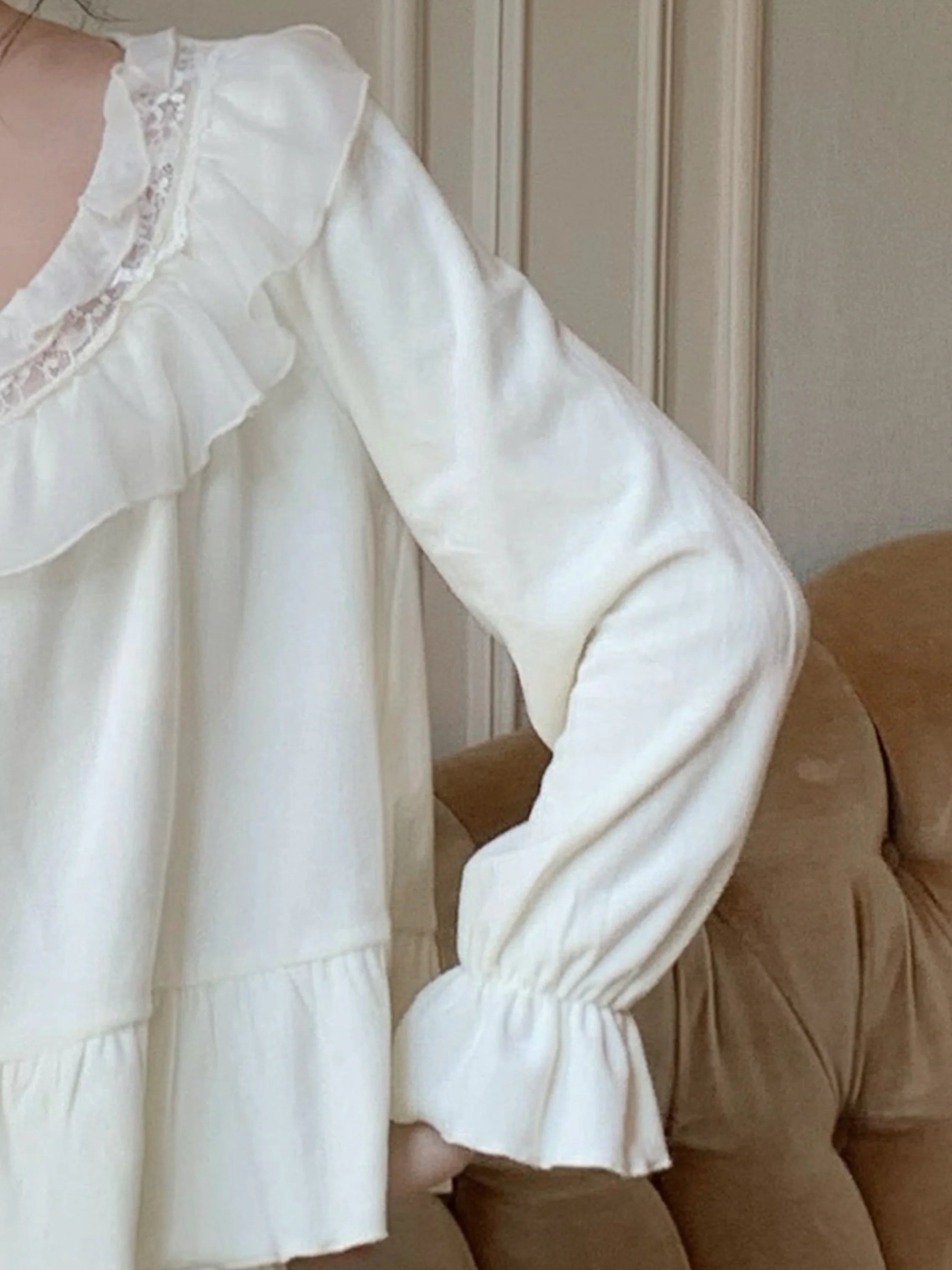 Dreamy Velvet Ruffle Pajama Set