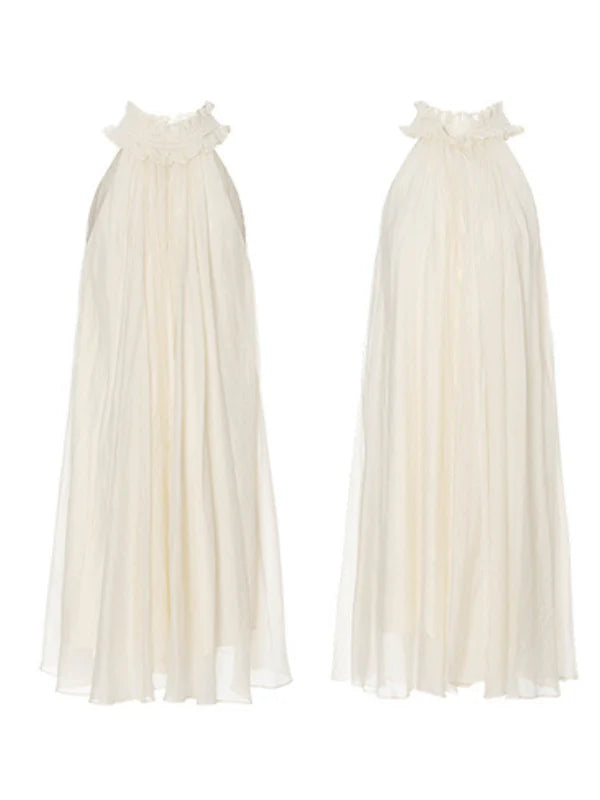 Ethereal Ruffle Halter Dress