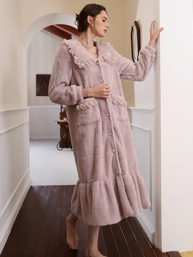 Lavender Ruffled Collar Dream Robe