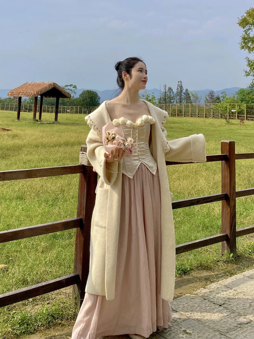 Rose Blossom Herringbone Corset