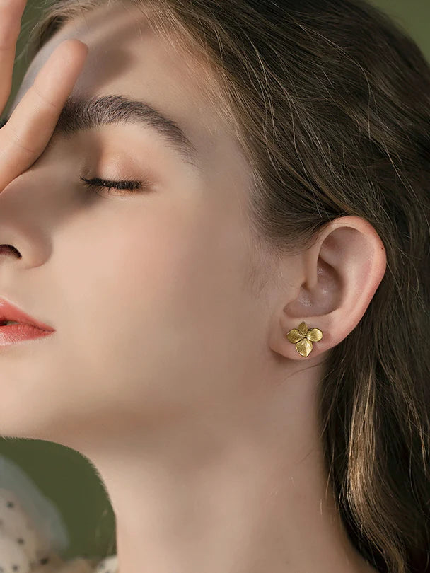 Elegant Hydrangea Stud Earrings