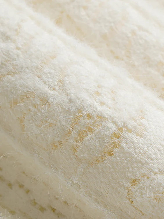 Romantic Pearl Button Knit Blouse