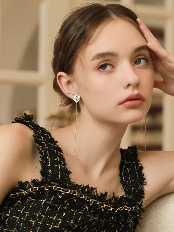 Gray Drop Pearl Surgical Earrings