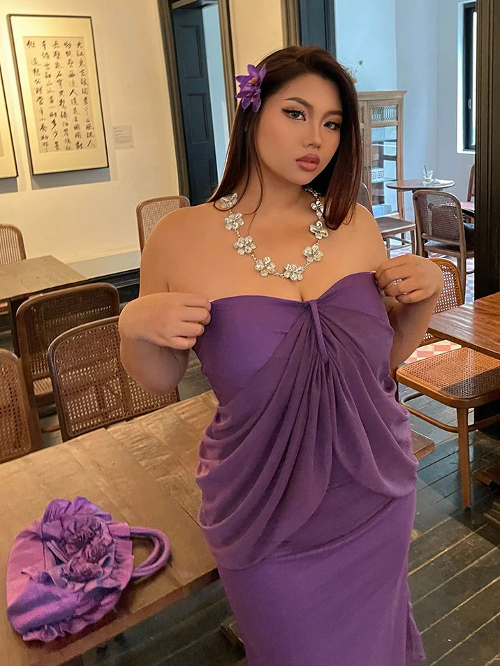 Fairy Veil Draped Mesh Dress