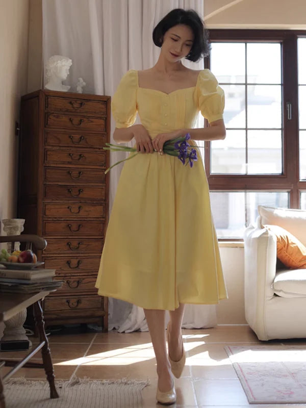 Vintage Elegance Midi Dress