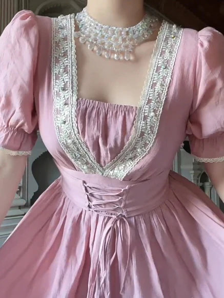 Victorian Rose Lace Corset Dress