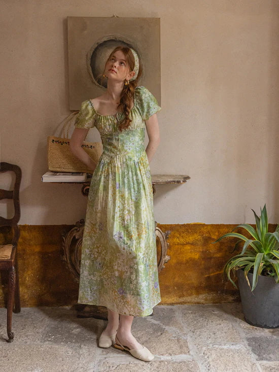 Secret Garden Green Floral Dress
