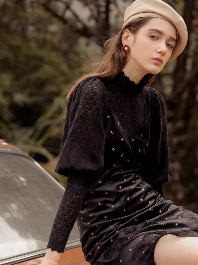 Midnight Rose Velvet Dress