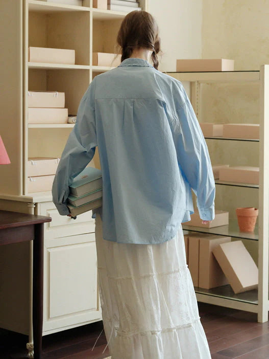 Sky Charm Cotton Blouse