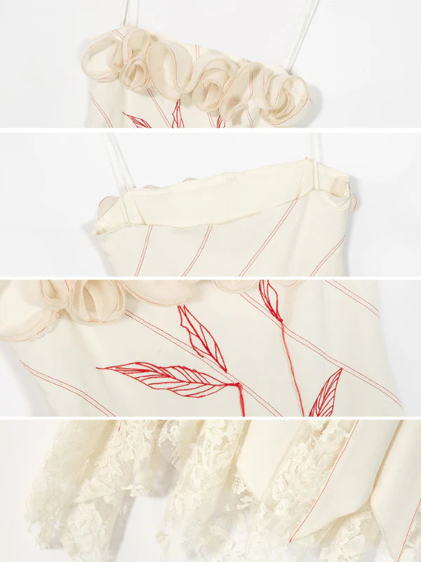 Rosette Lace Hem Dress