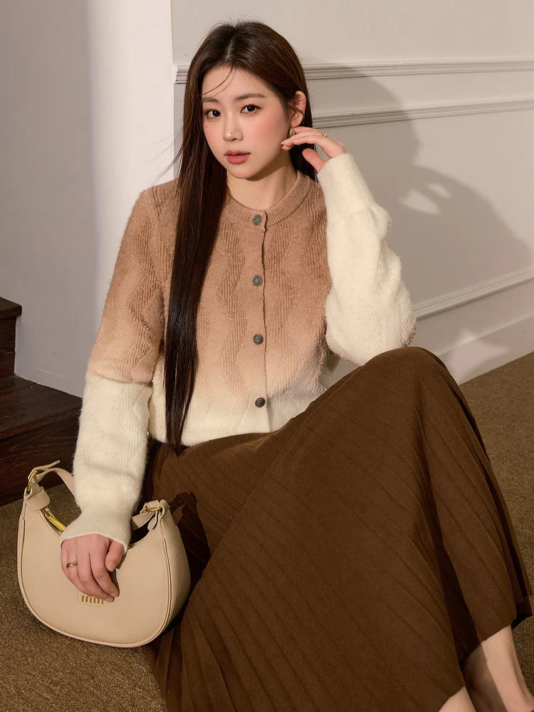 Dreamy Gradient Textured Cardigan